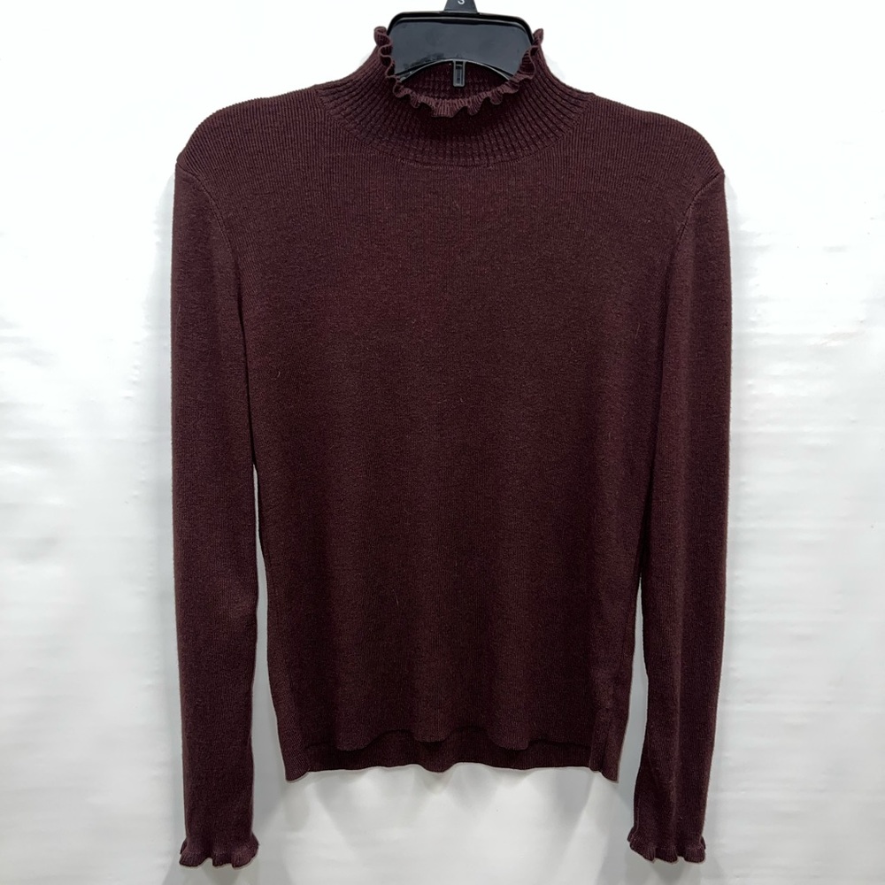 Who What Wear Sweater Women’s Medium Maroon Long Sleeve Rayon Blend Turtleneck